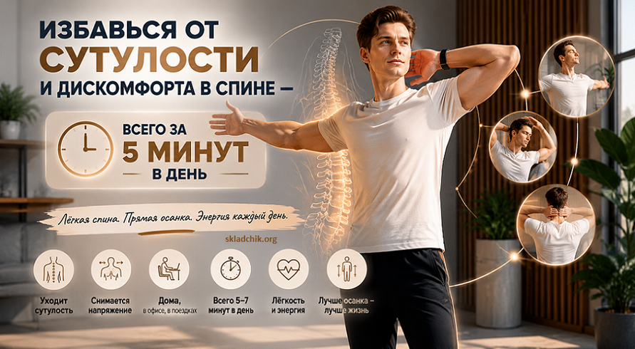 Избавься от сутулости и дискомфорта в спине / Дмитрий Кириченко - всего за 5 минут в день