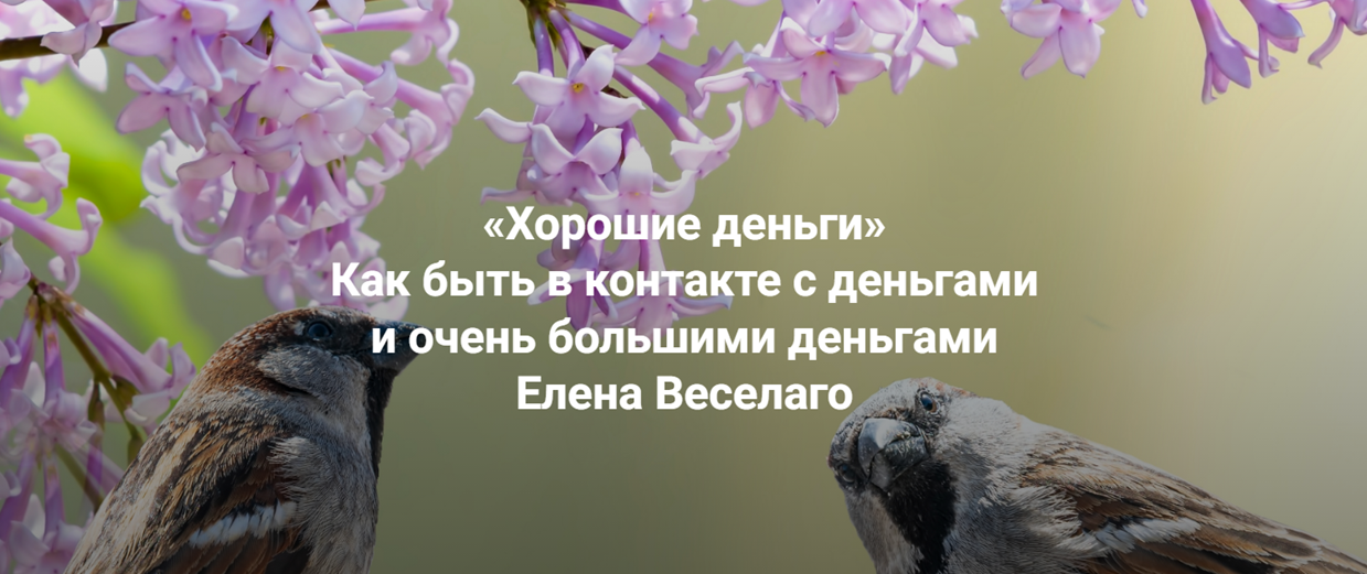 Институт Открытого поля - Елена Веселаго → Хорошие деньги